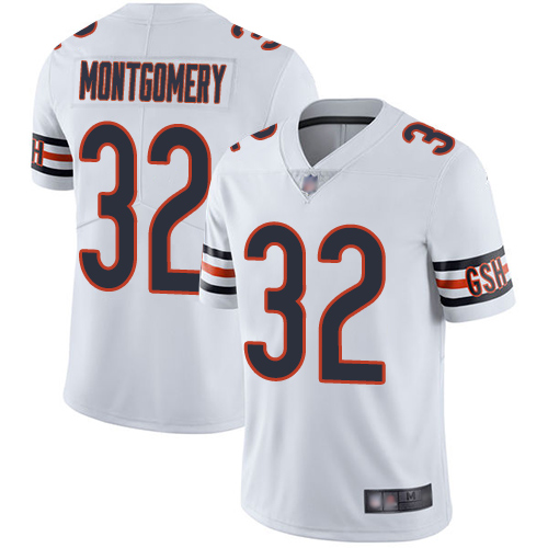 Chicago Bears Limited White Men David Montgomery Road Jersey NFL Football #32 Vapor Untouchable->women nfl jersey->Women Jersey